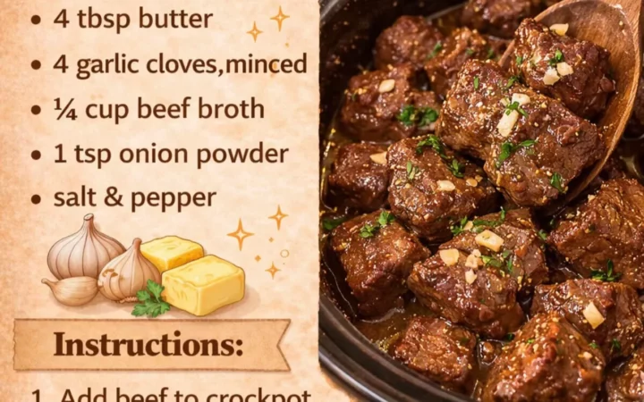 crockpot garlic butter beef bites